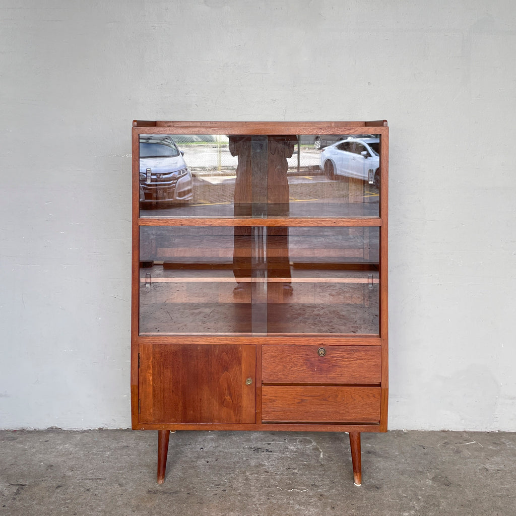 Mid-Century Style Teak Display Cabinet