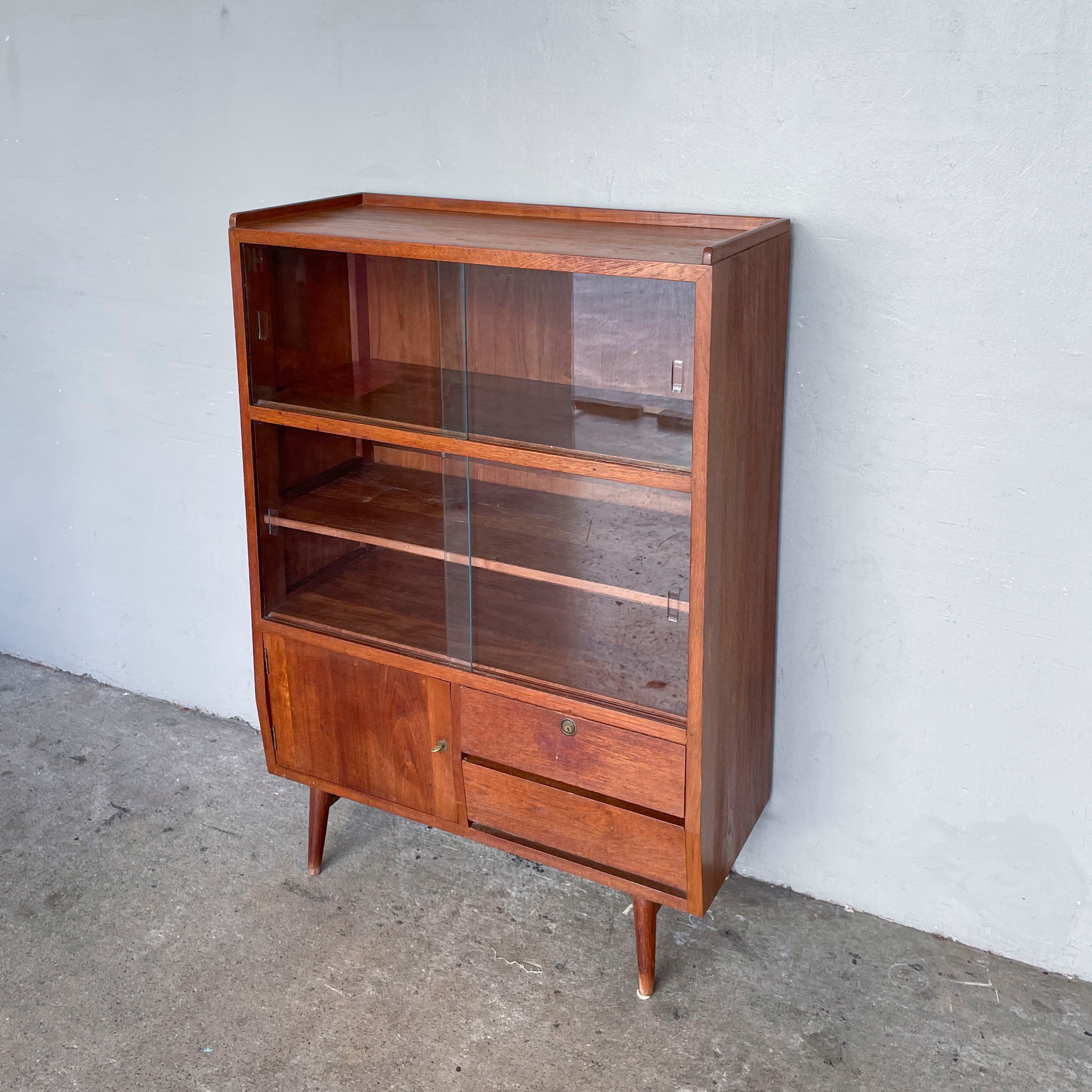Mid-Century Style Teak Display Cabinet