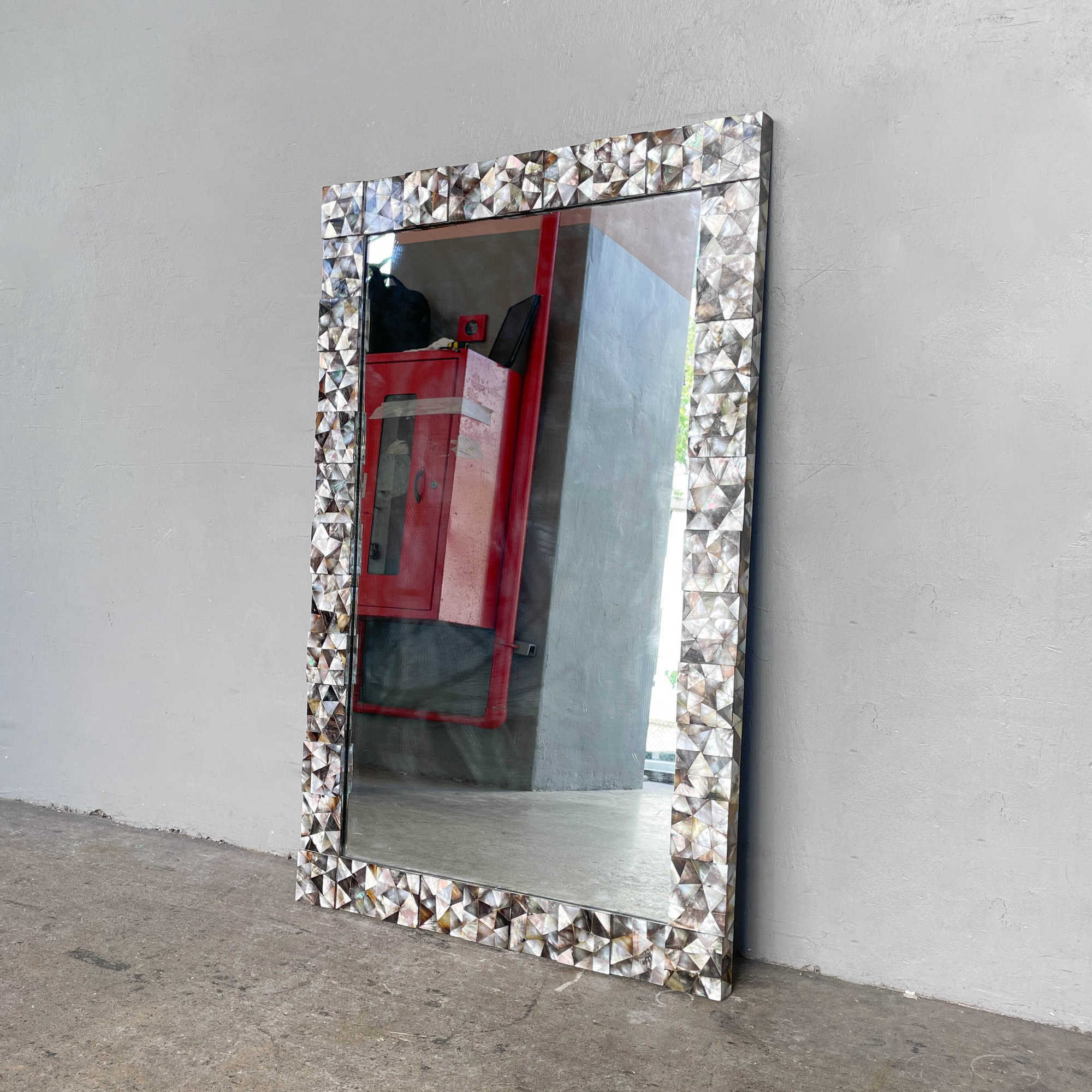 Mother of Pearl Shell Mirror - Oyster Grey