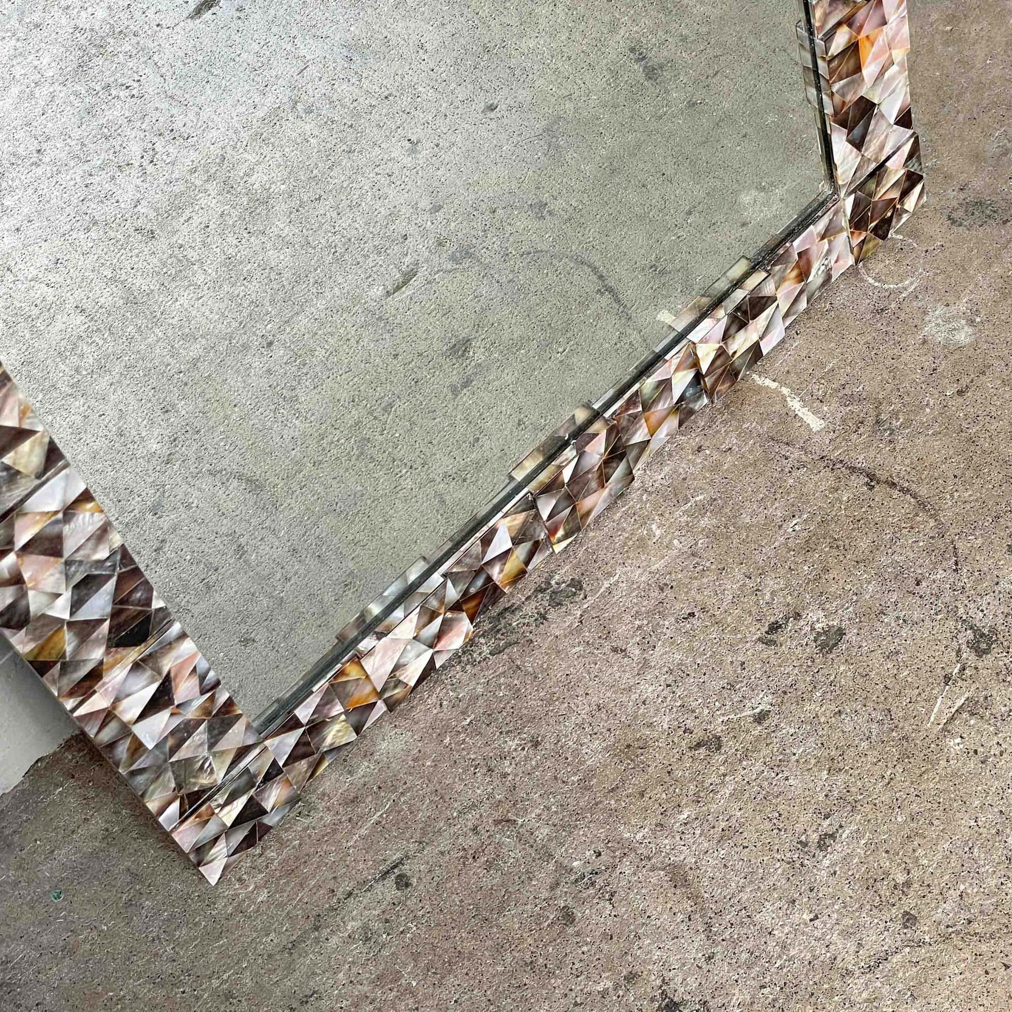 Mother of Pearl Shell Mirror - Oyster Grey