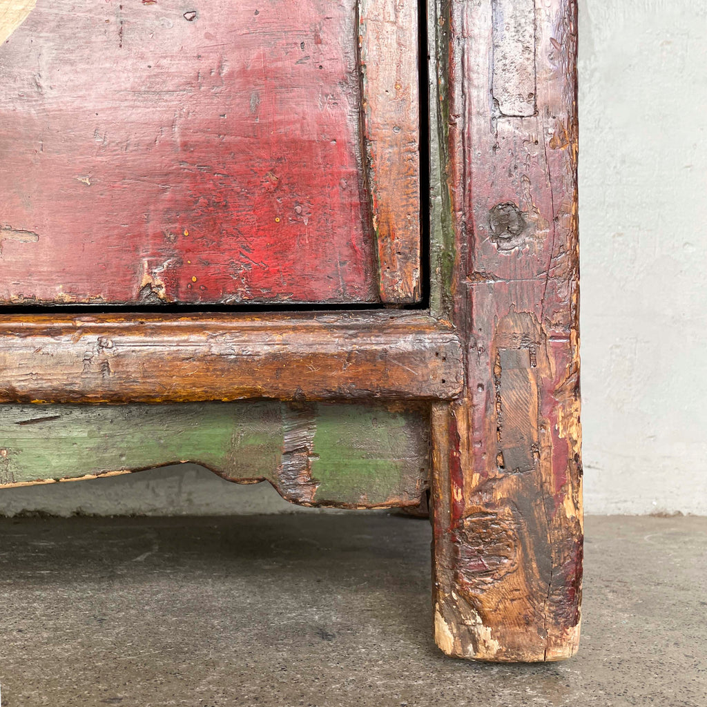 Distressed Lacquered Lotus Elm Sideboard