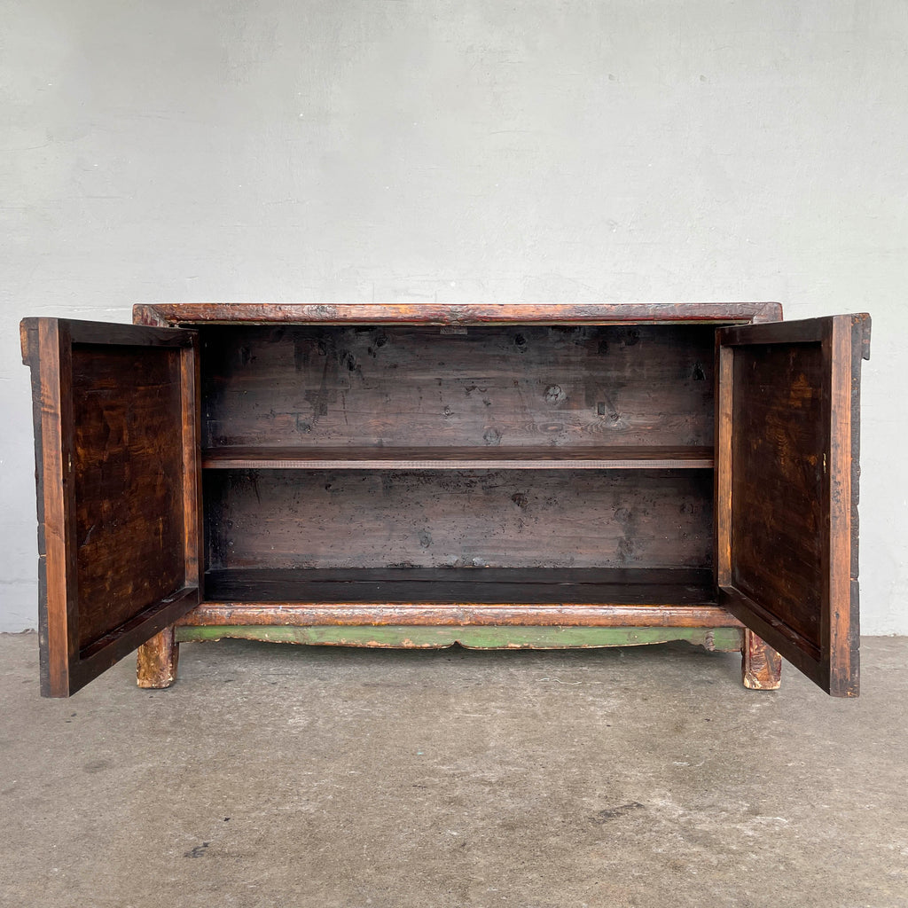 Distressed Lacquered Lotus Elm Sideboard