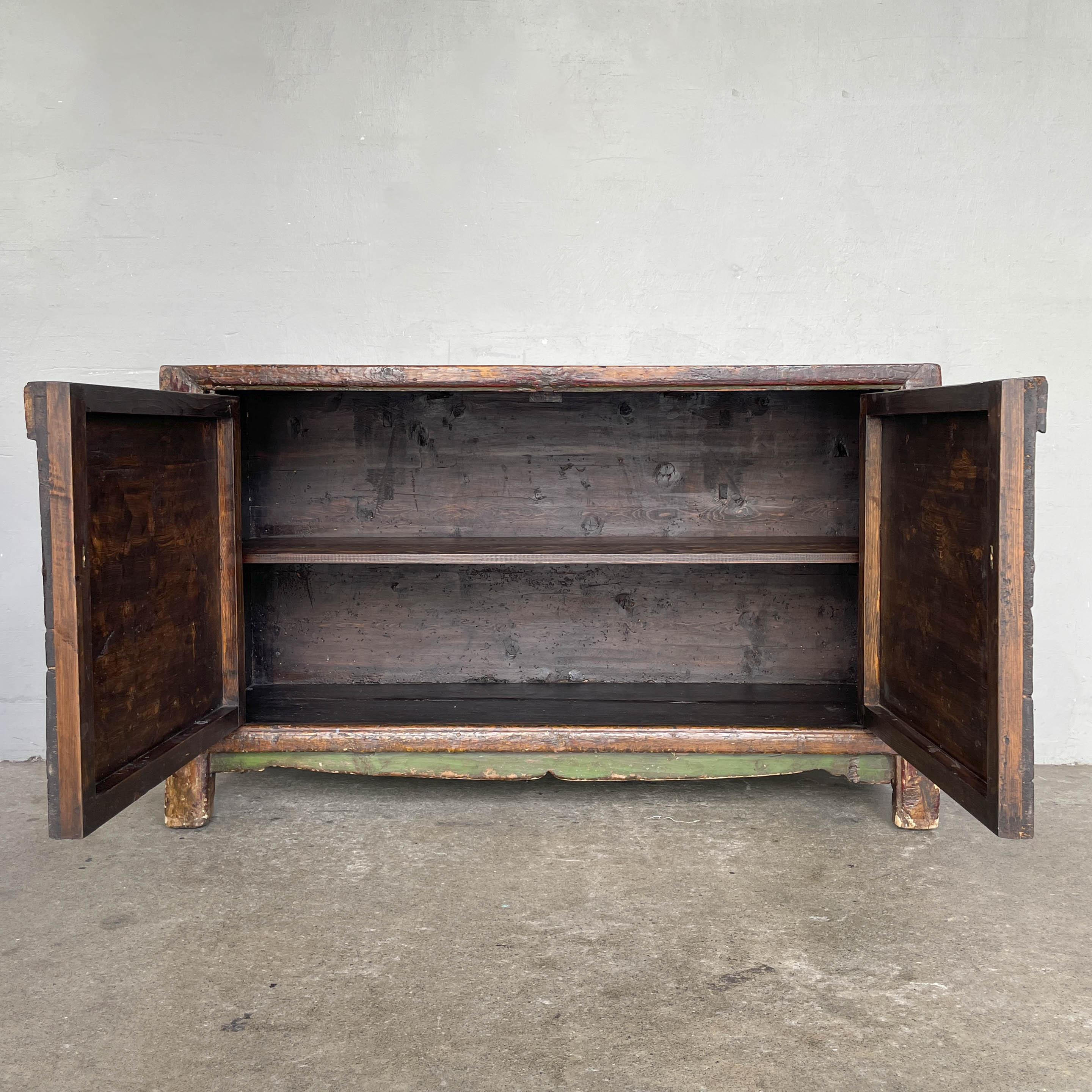Distressed Lacquered Lotus Elm Sideboard