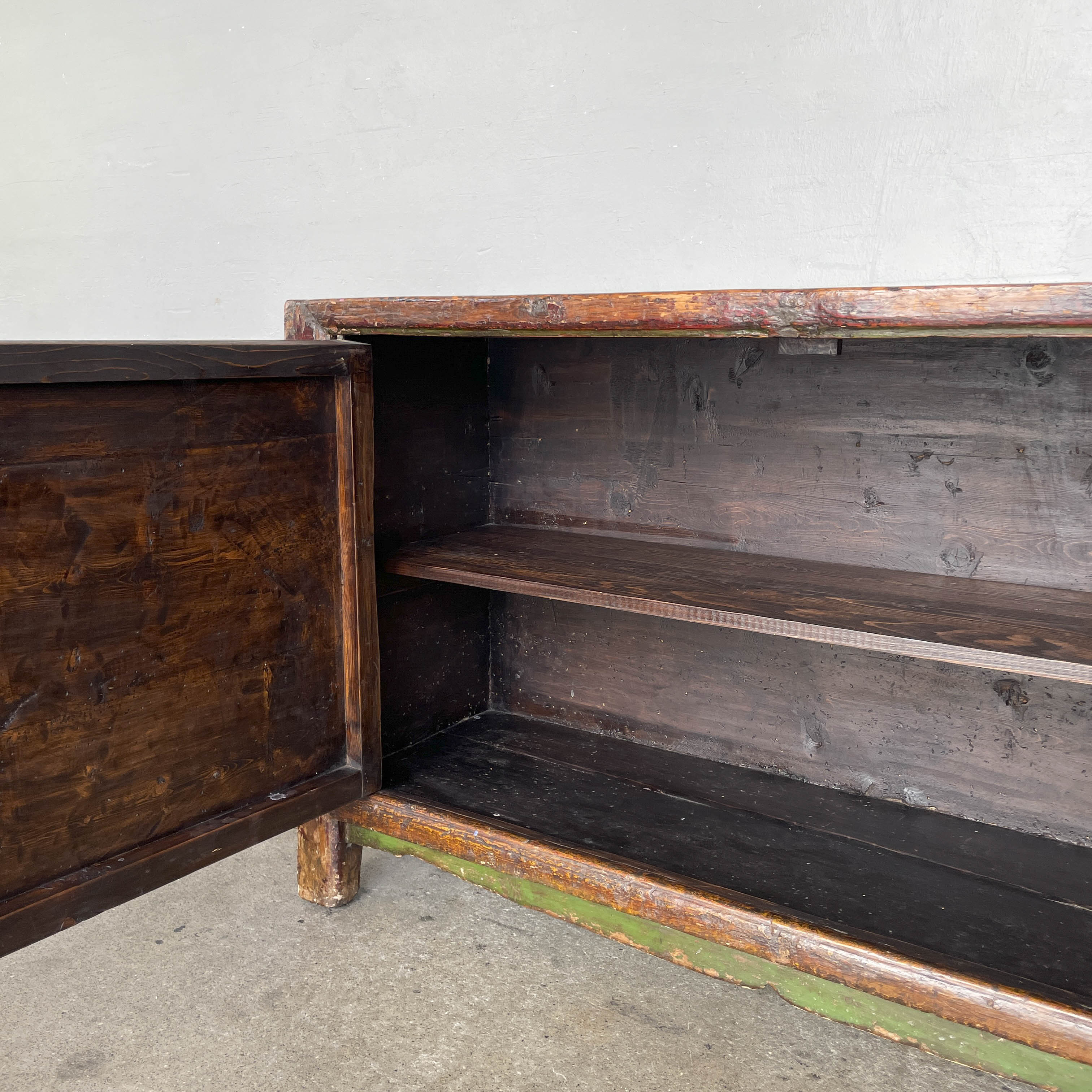 Distressed Lacquered Lotus Elm Sideboard