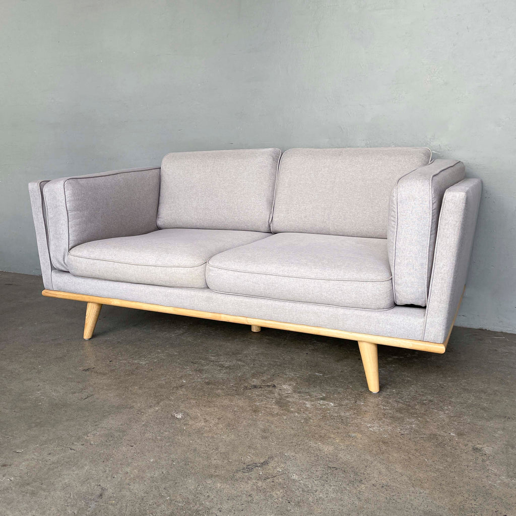 Compact Grey Fabric 2-Seater Sofa