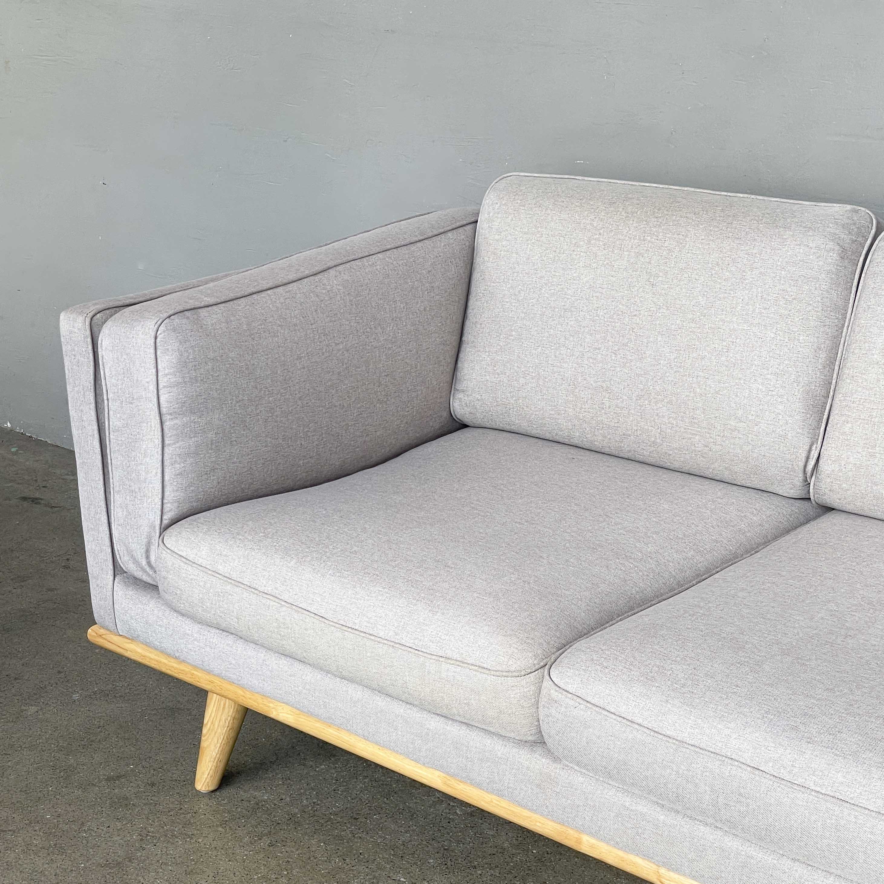 Compact Grey Fabric 2-Seater Sofa