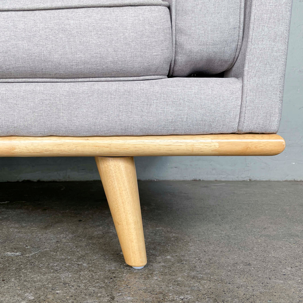 Compact Grey Fabric 2-Seater Sofa