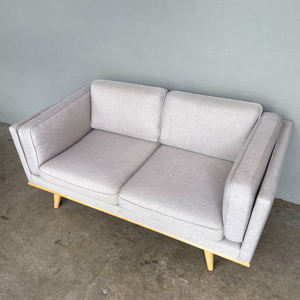 Compact Grey Fabric 2-Seater Sofa