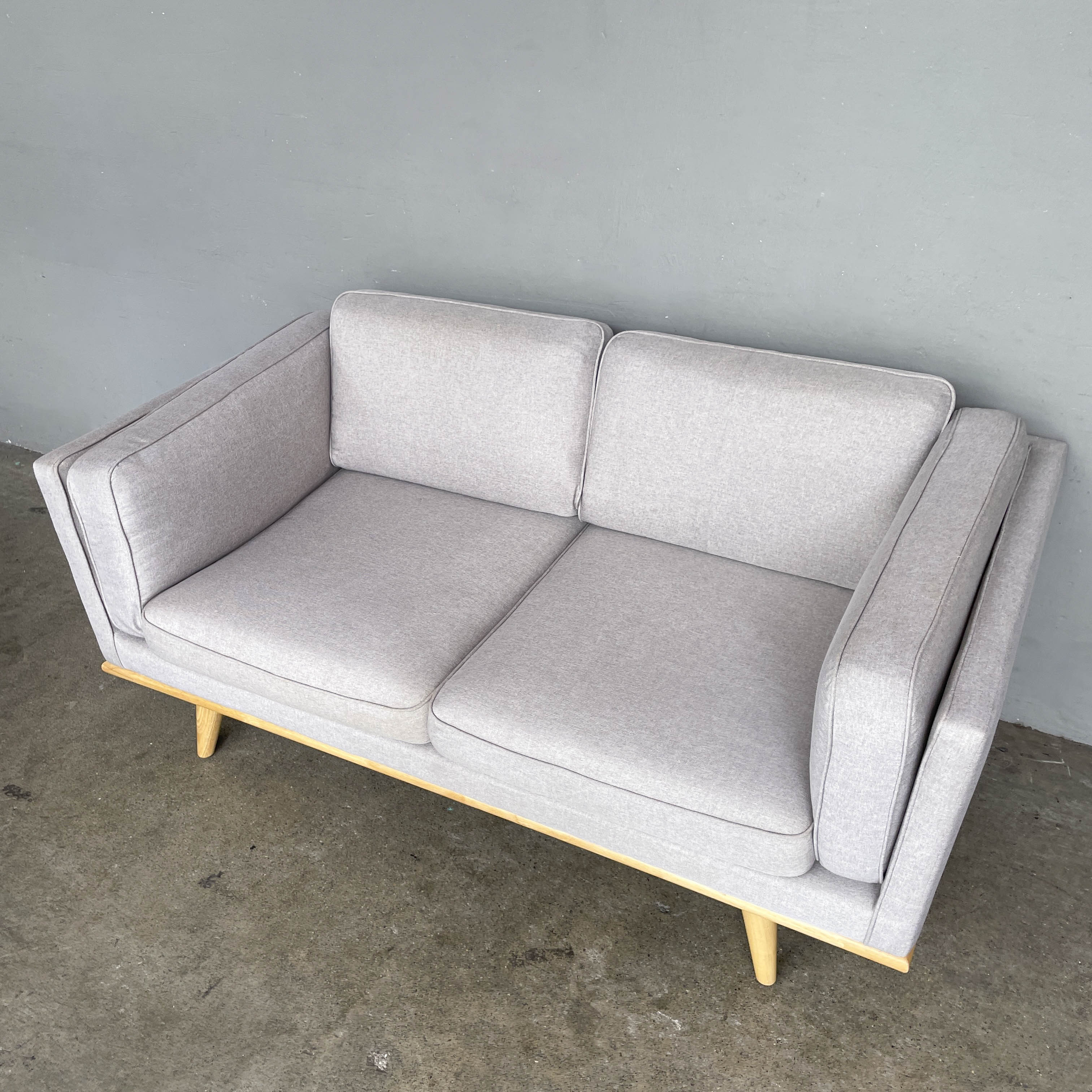 Compact Grey Fabric 2-Seater Sofa