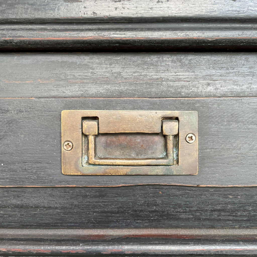Distressed Black Studio Desk (2 Drawers)