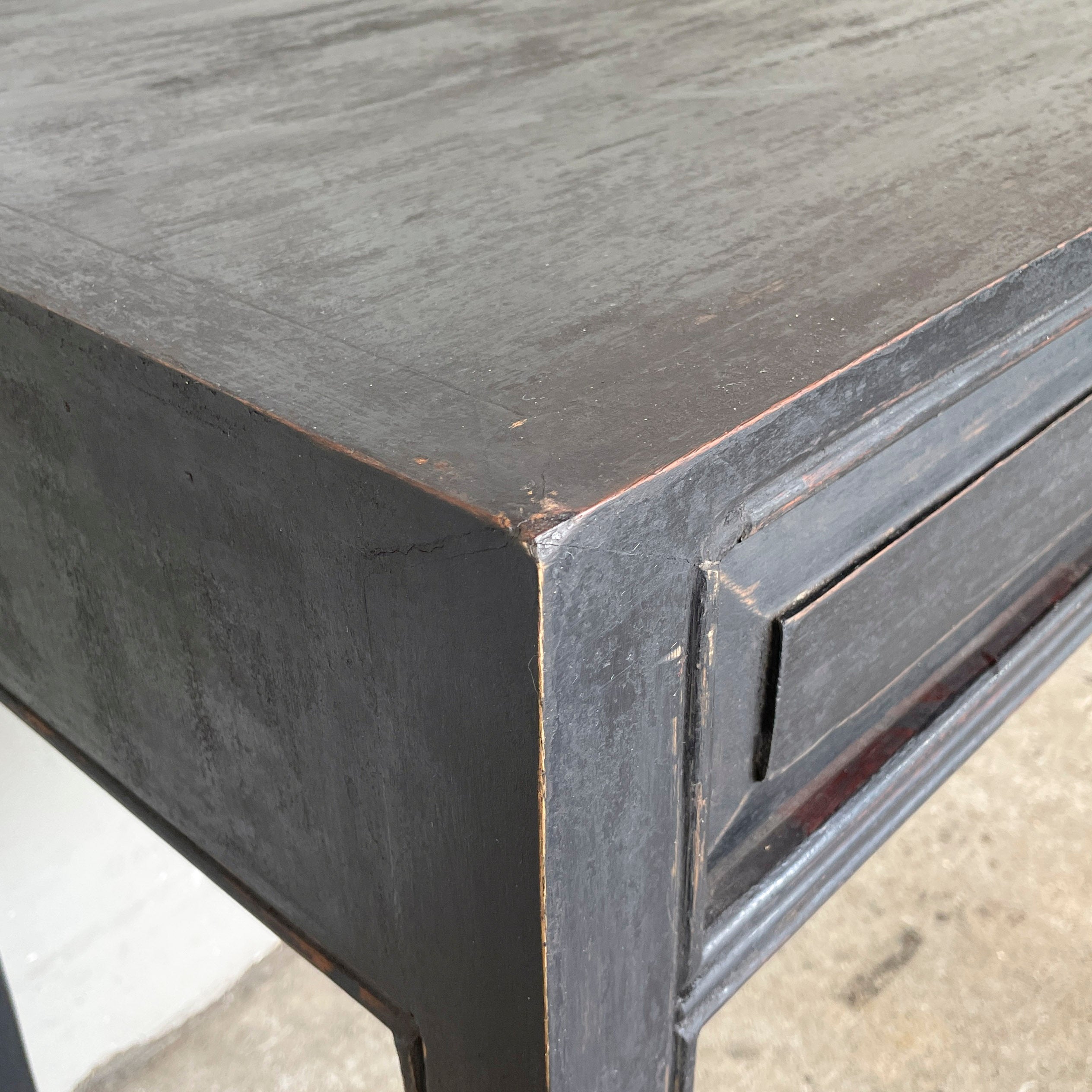 Distressed Black Studio Desk (2 Drawers)