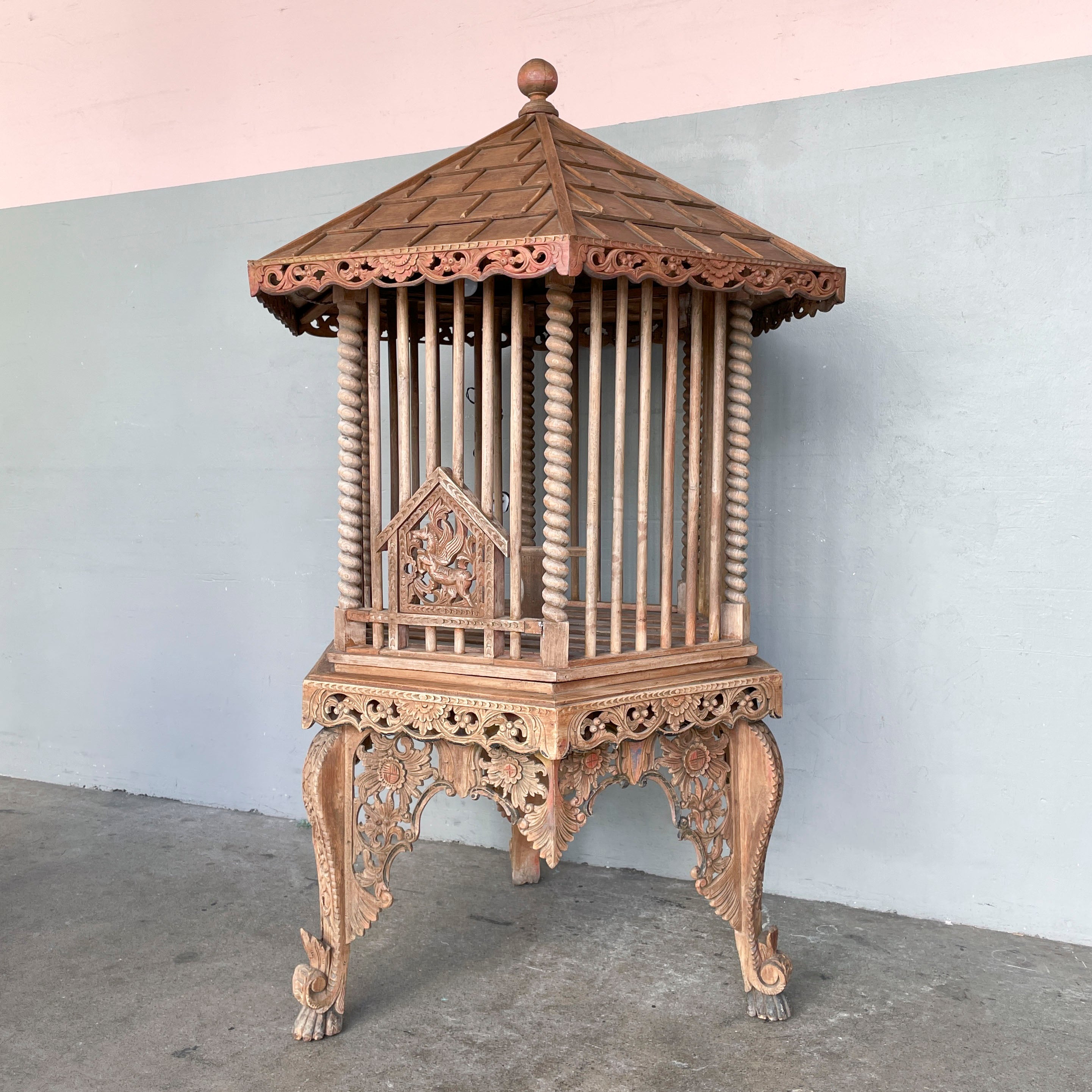 Decorative Wooden Rooster Cage