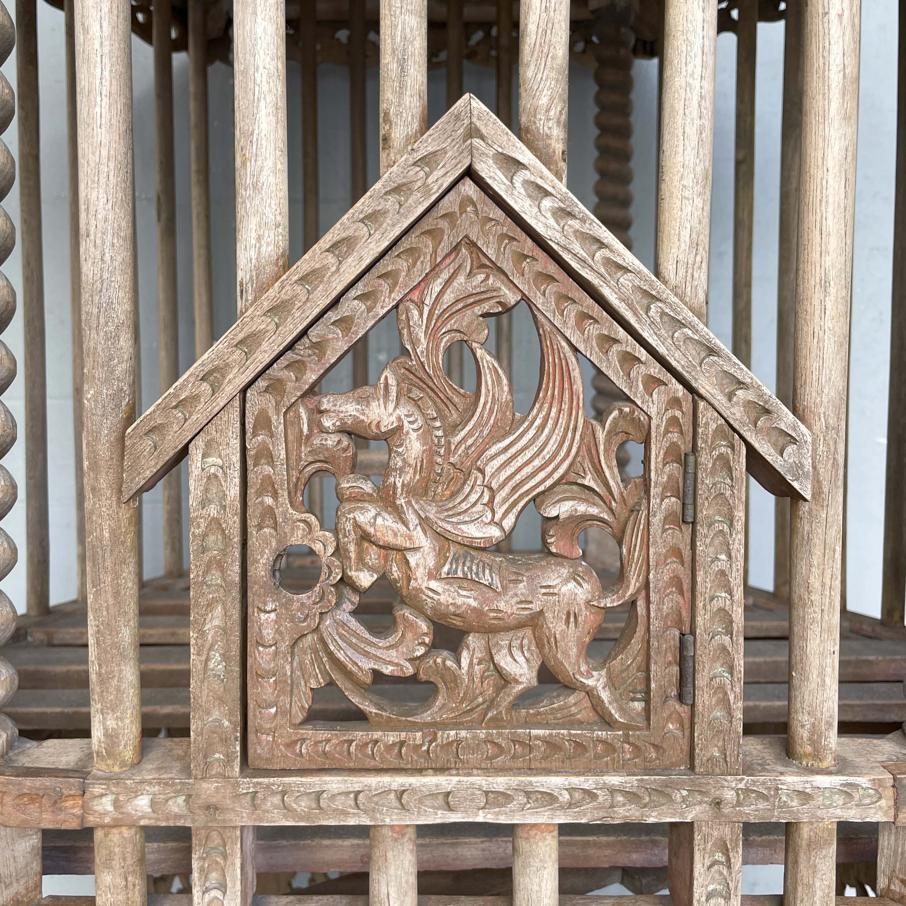 Decorative Wooden Rooster Cage