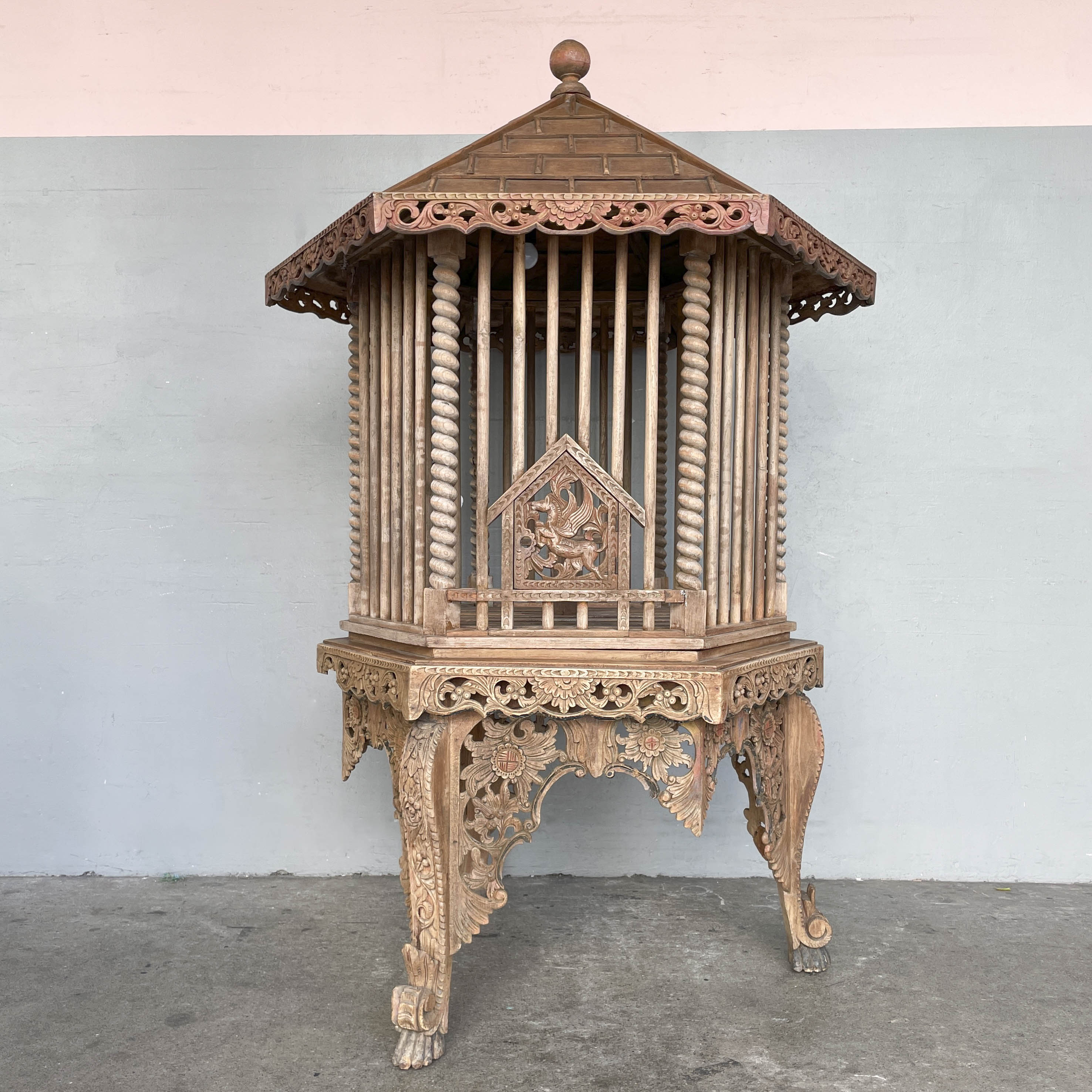 Decorative Wooden Rooster Cage