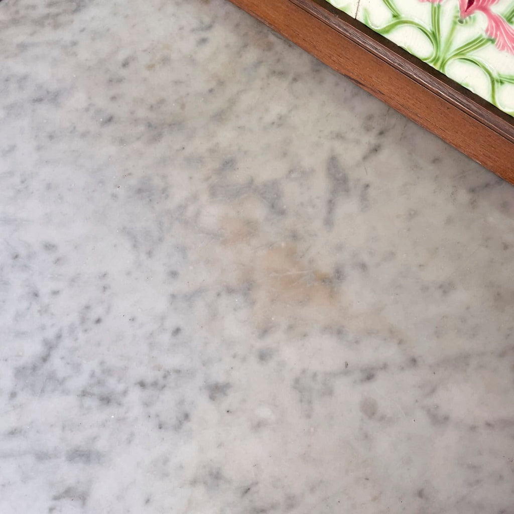 Vintage Colonial Vanity Table with Marble Top