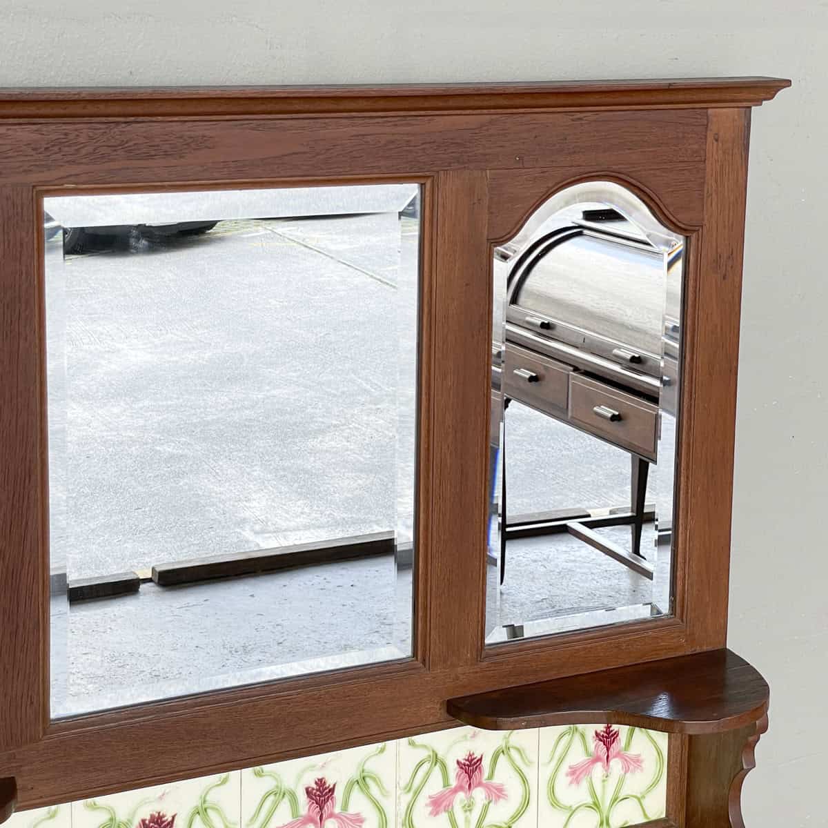 Vintage Colonial Vanity Table with Marble Top