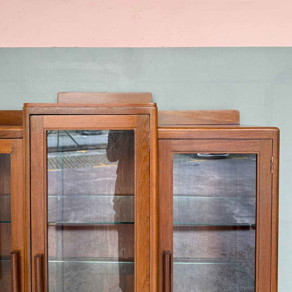 Refurbished Vintage 3-Door U-Leg Display Cabinet