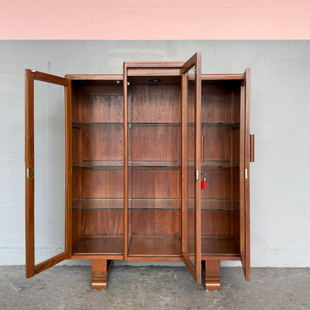 Refurbished Vintage 3-Door U-Leg Display Cabinet