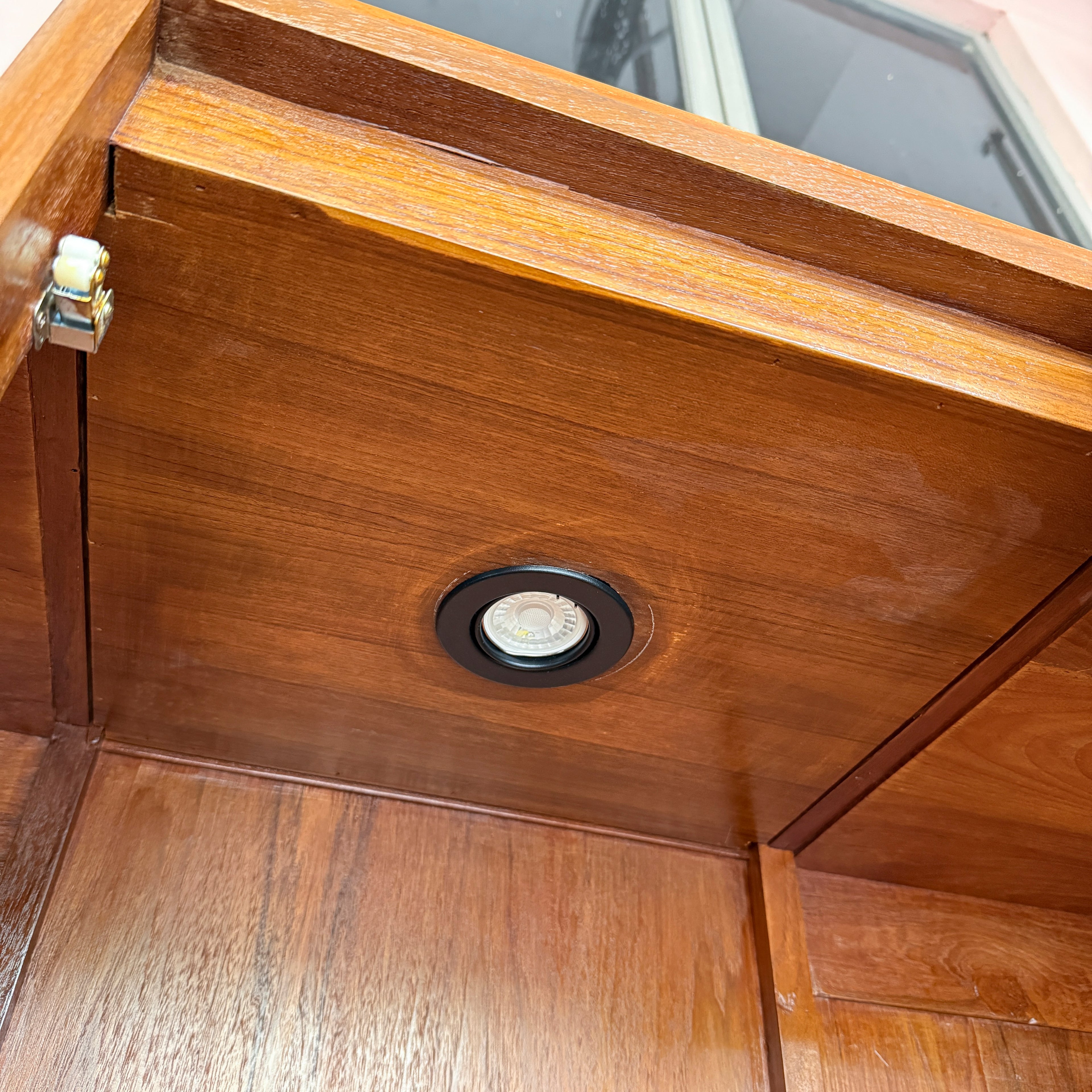 Refurbished Vintage 3-Door U-Leg Display Cabinet