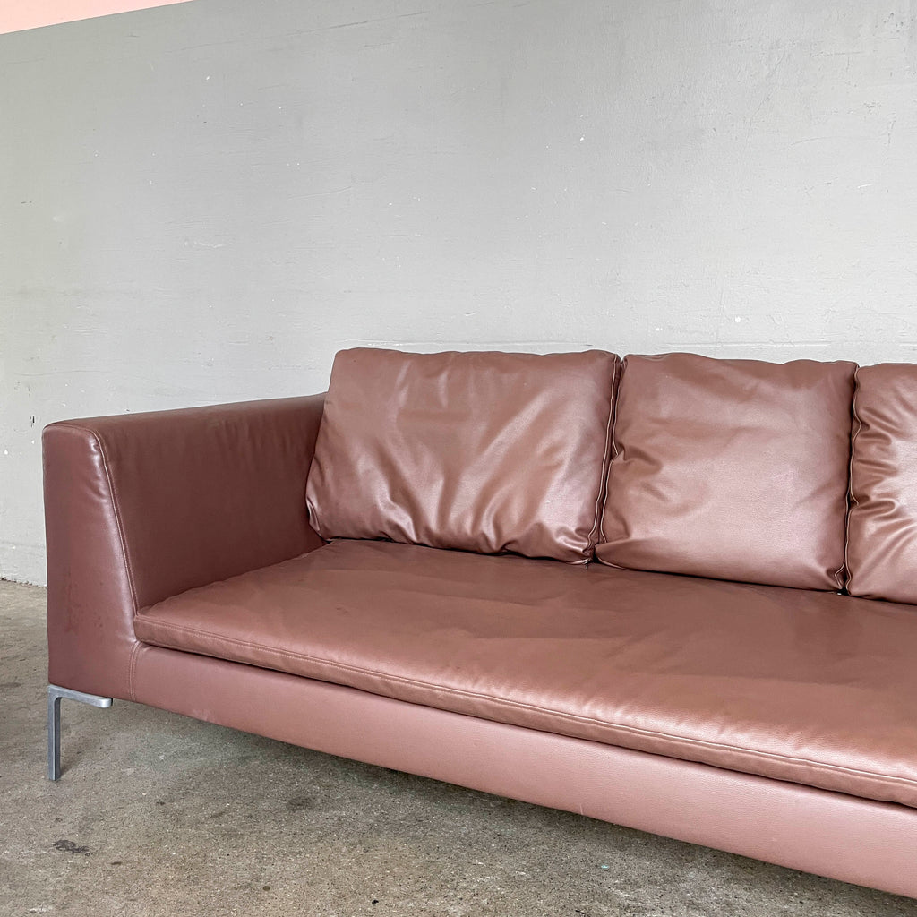B&B Italia Sofa with Brown Synthetic Leather Upholstery