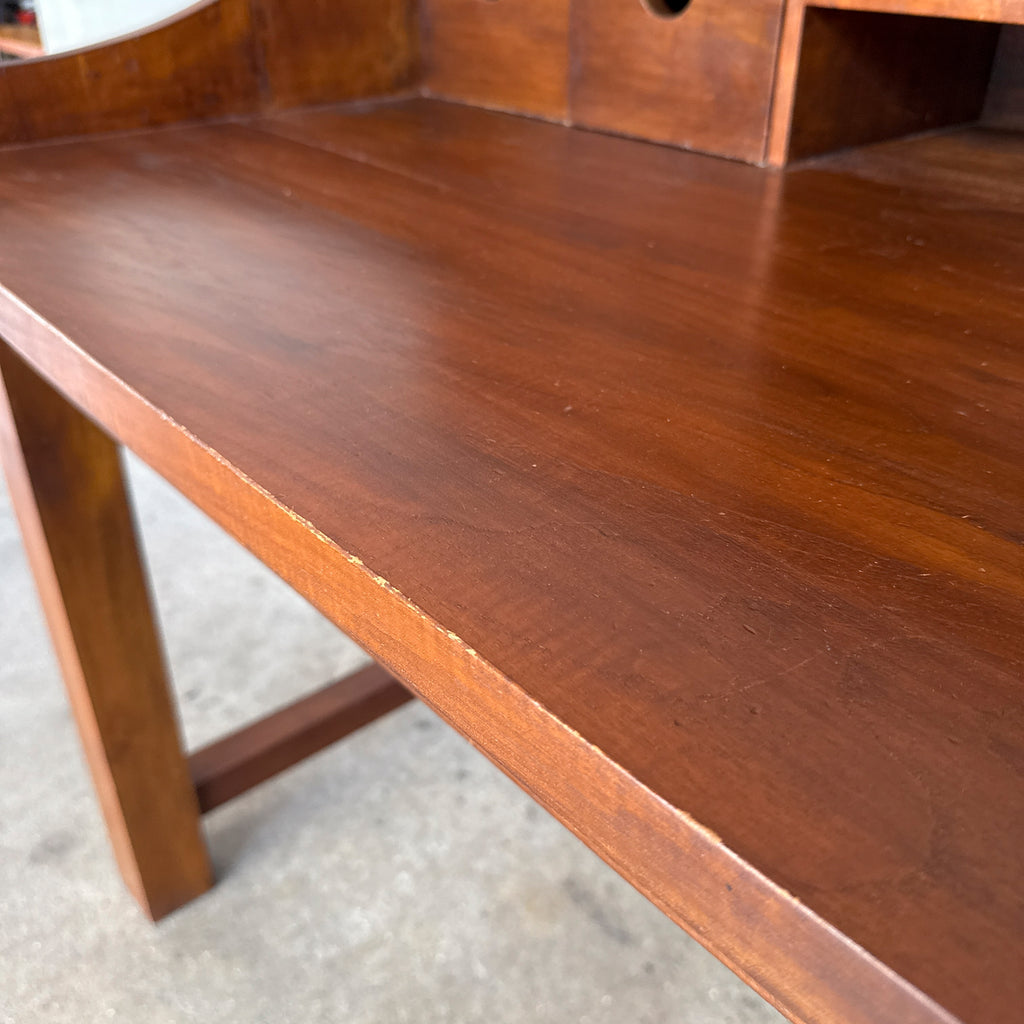 Solid Teak Desk with Organiser Hutch