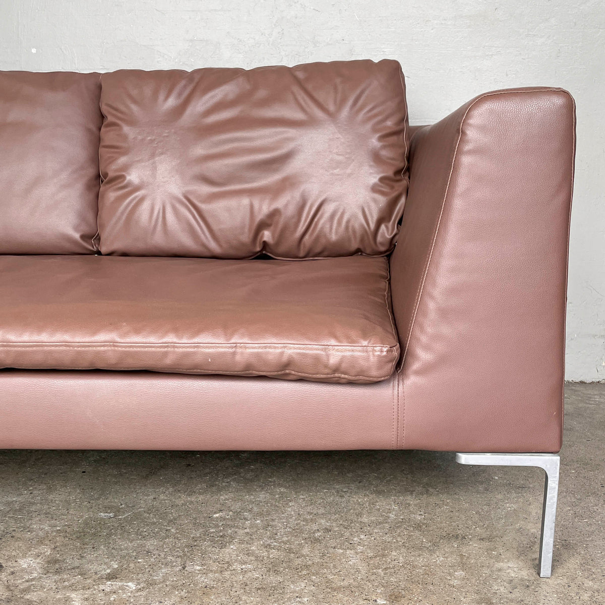B&B Italia Sofa with Brown Synthetic Leather Upholstery
