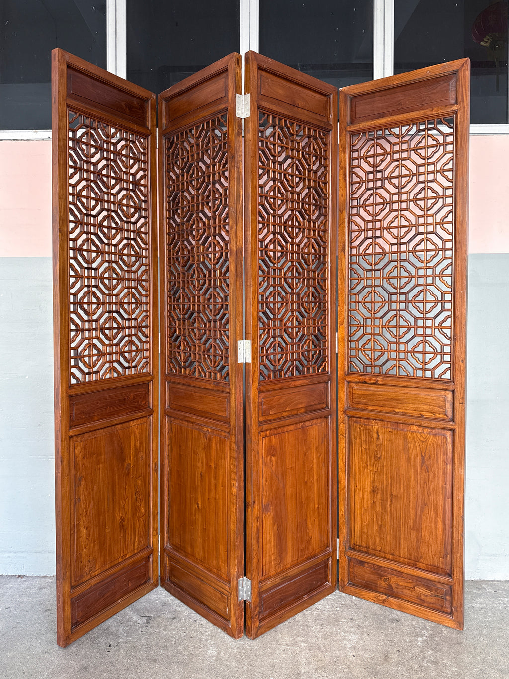 Elm Geometric Fretwork Tall Partition