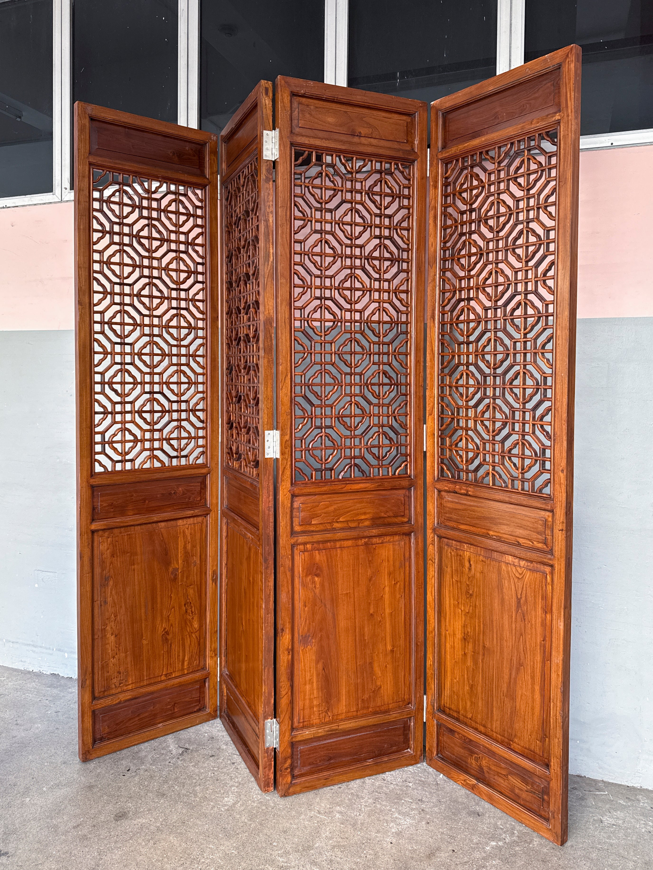 Elm Geometric Fretwork Tall Partition