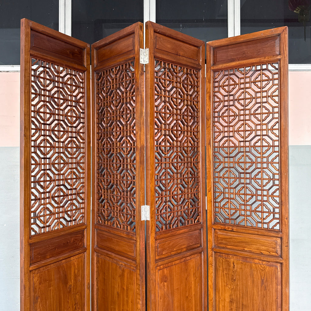 Elm Geometric Fretwork Tall Partition