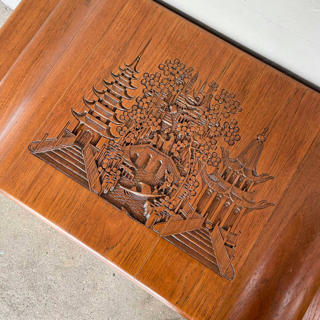 Refurbished Carved Teak & Camphor Wood Chest