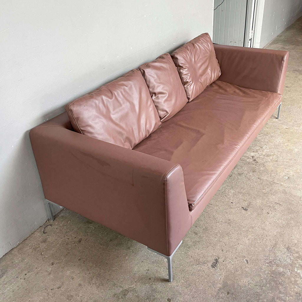 B&B Italia Sofa with Brown Synthetic Leather Upholstery