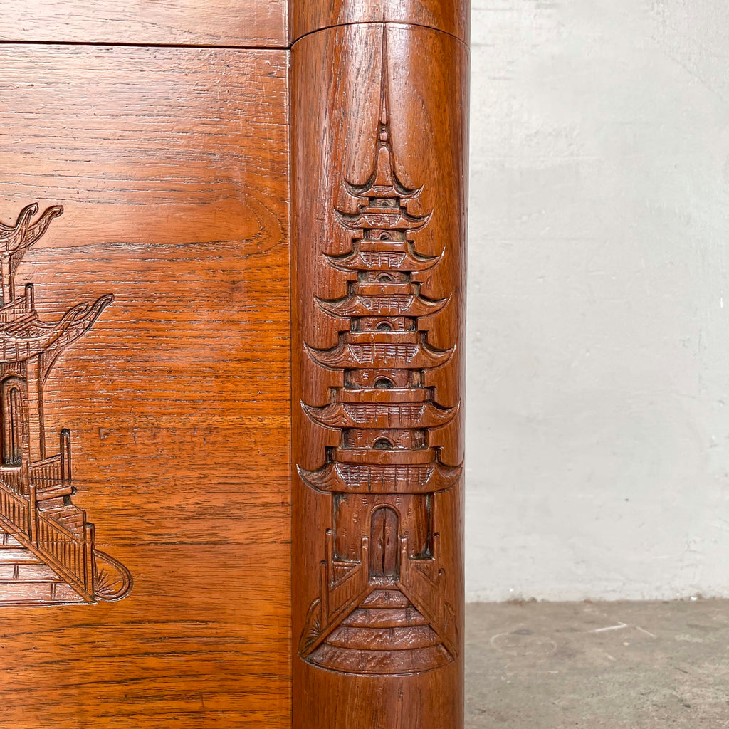 Refurbished Carved Teak & Camphor Wood Chest