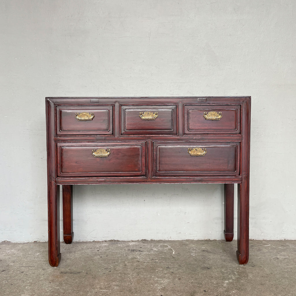 Refurbished Console with Brass Handles