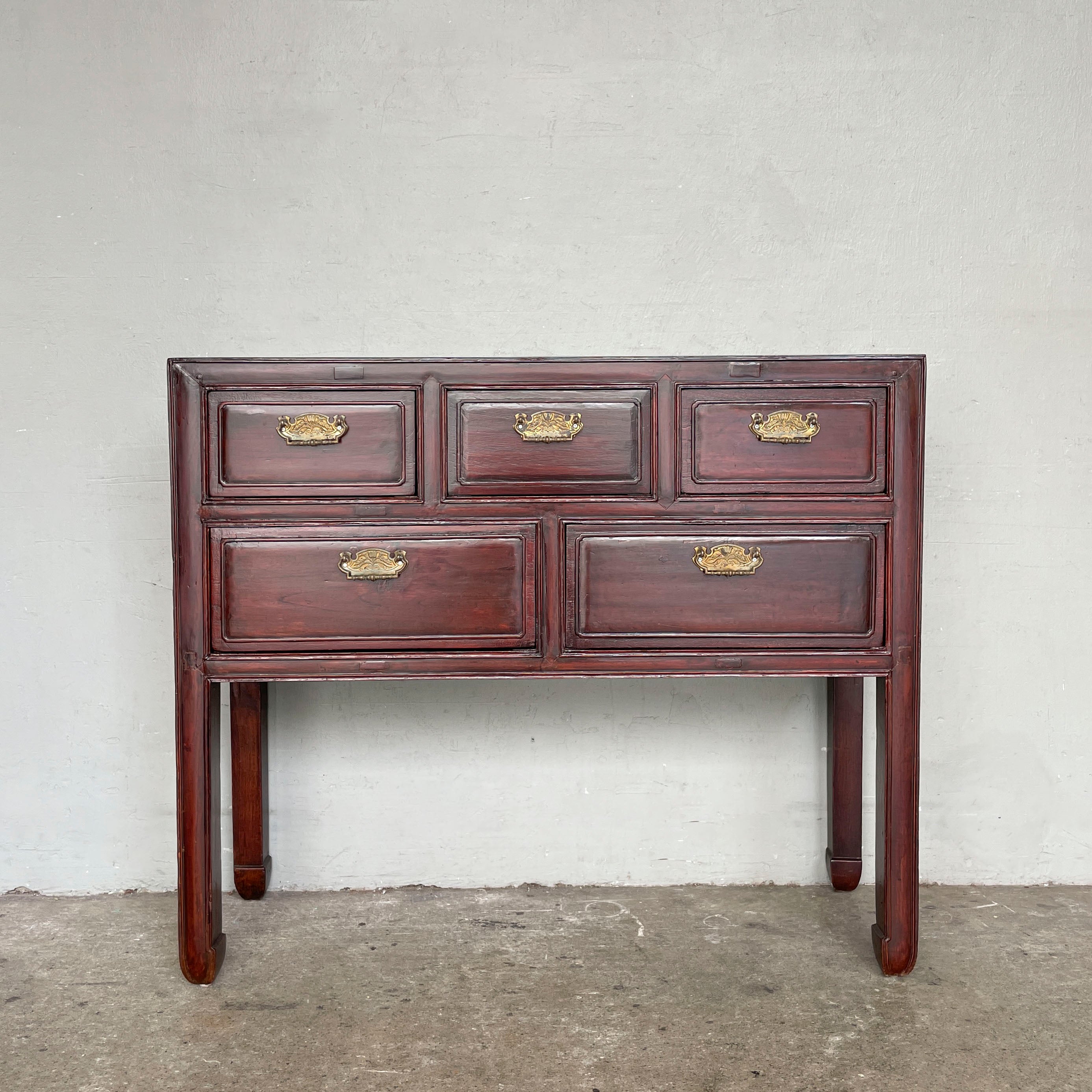 Refurbished Console with Brass Handles