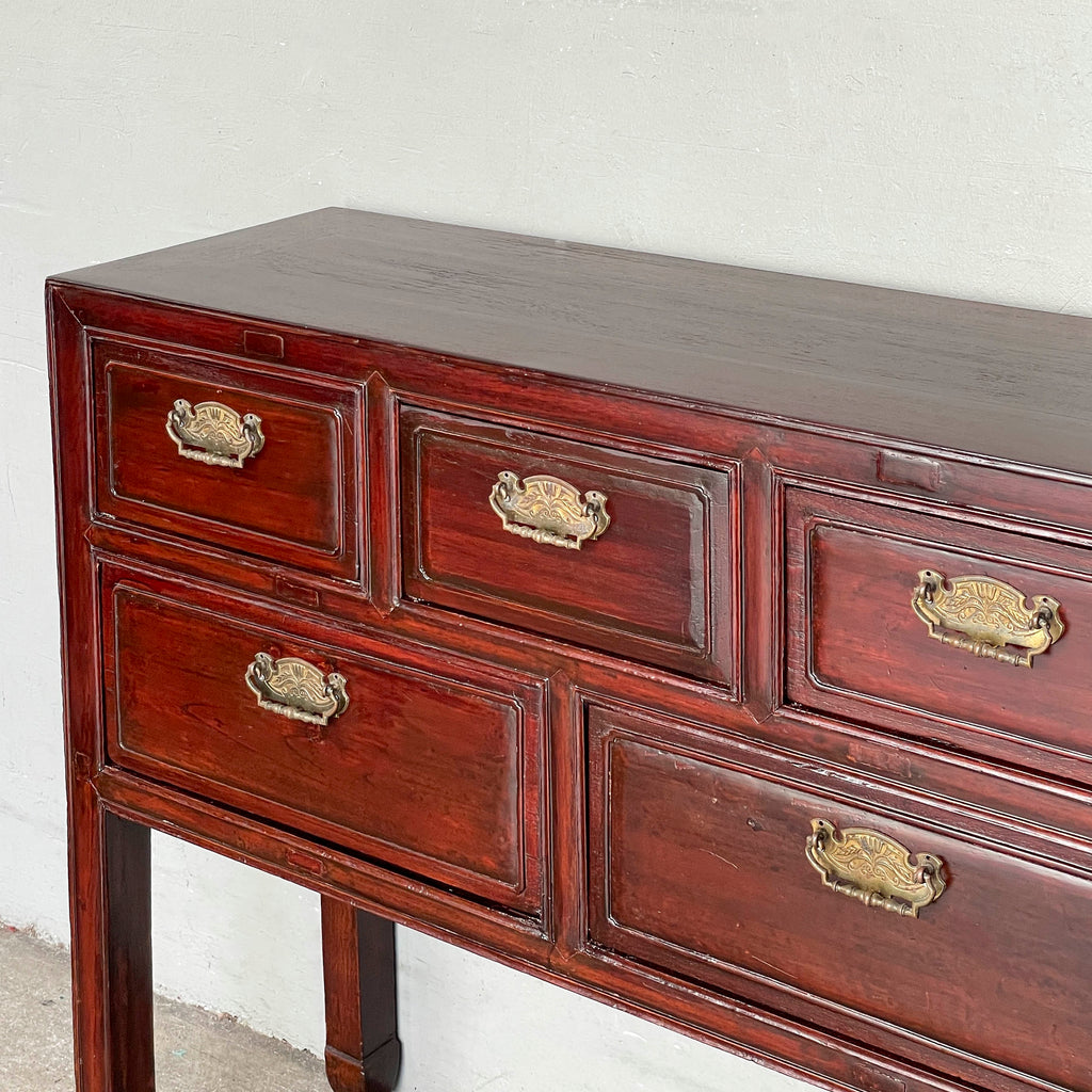 Refurbished Console with Brass Handles
