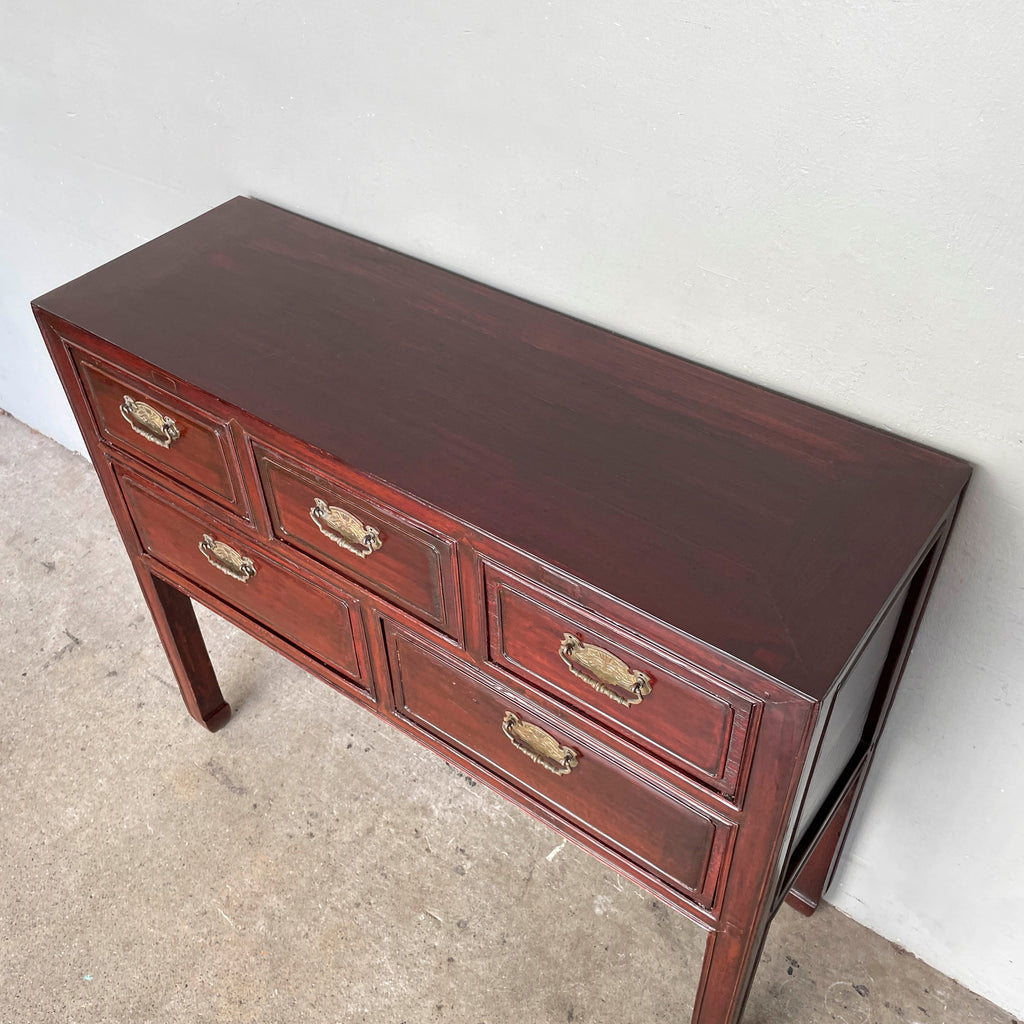 Refurbished Console with Brass Handles