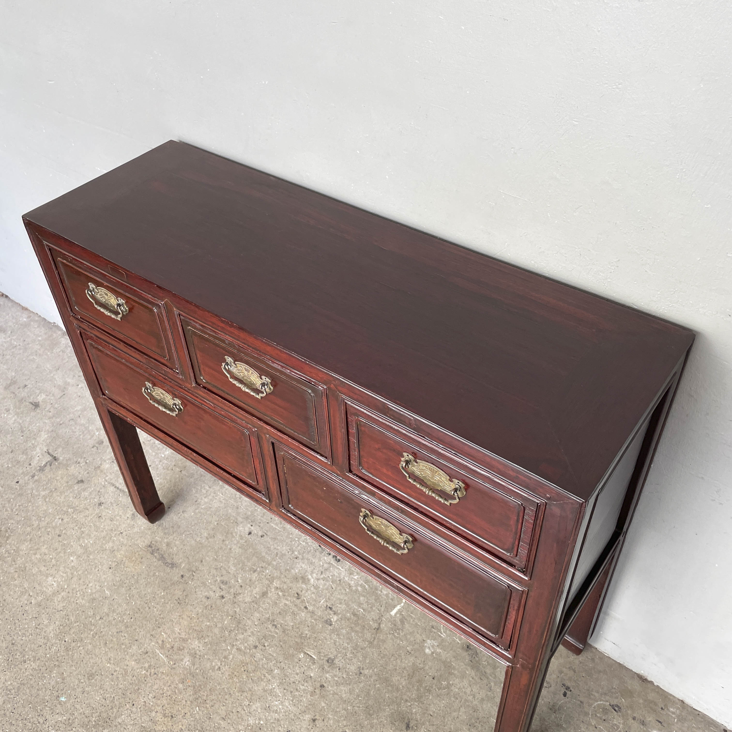 Refurbished Console with Brass Handles