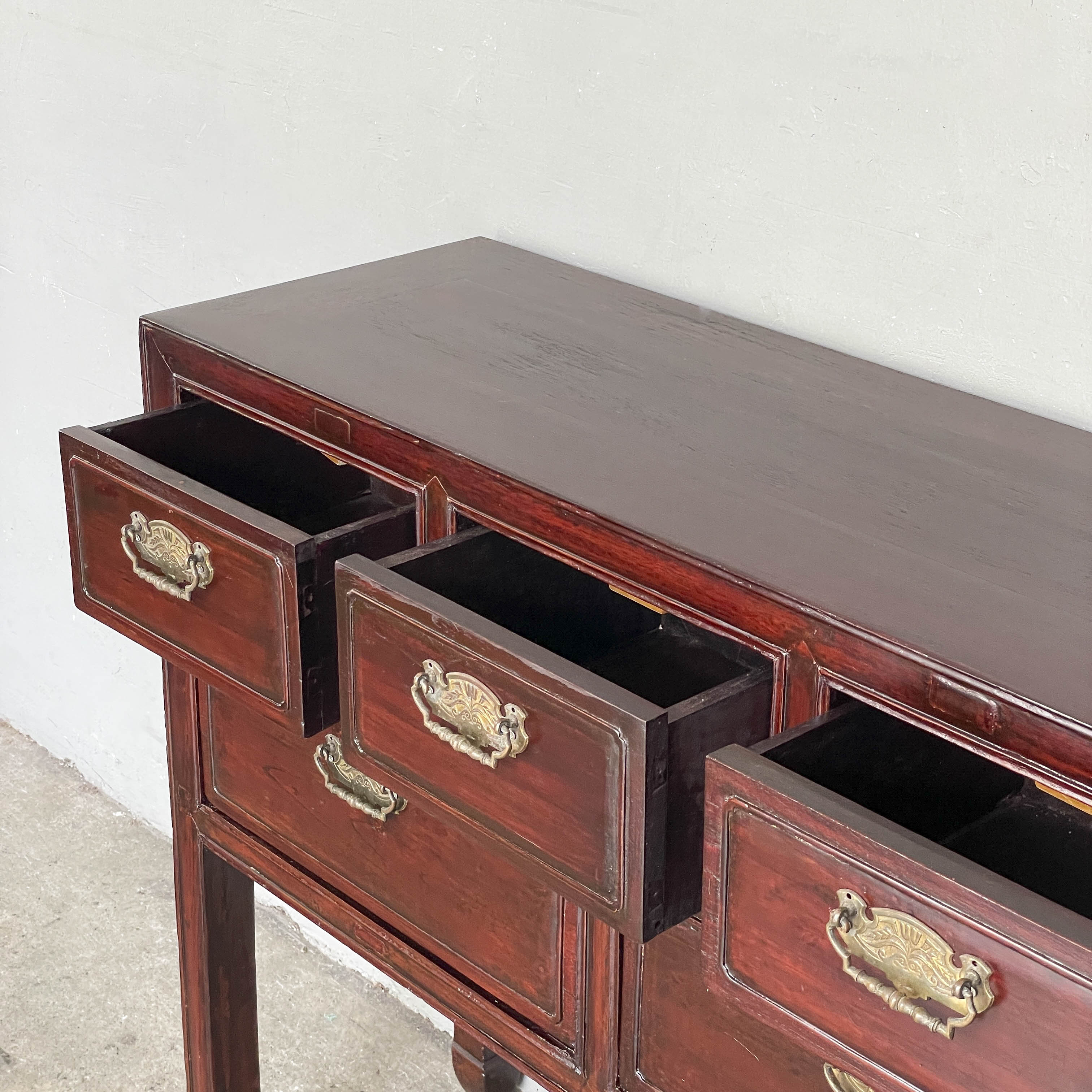 Refurbished Console with Brass Handles