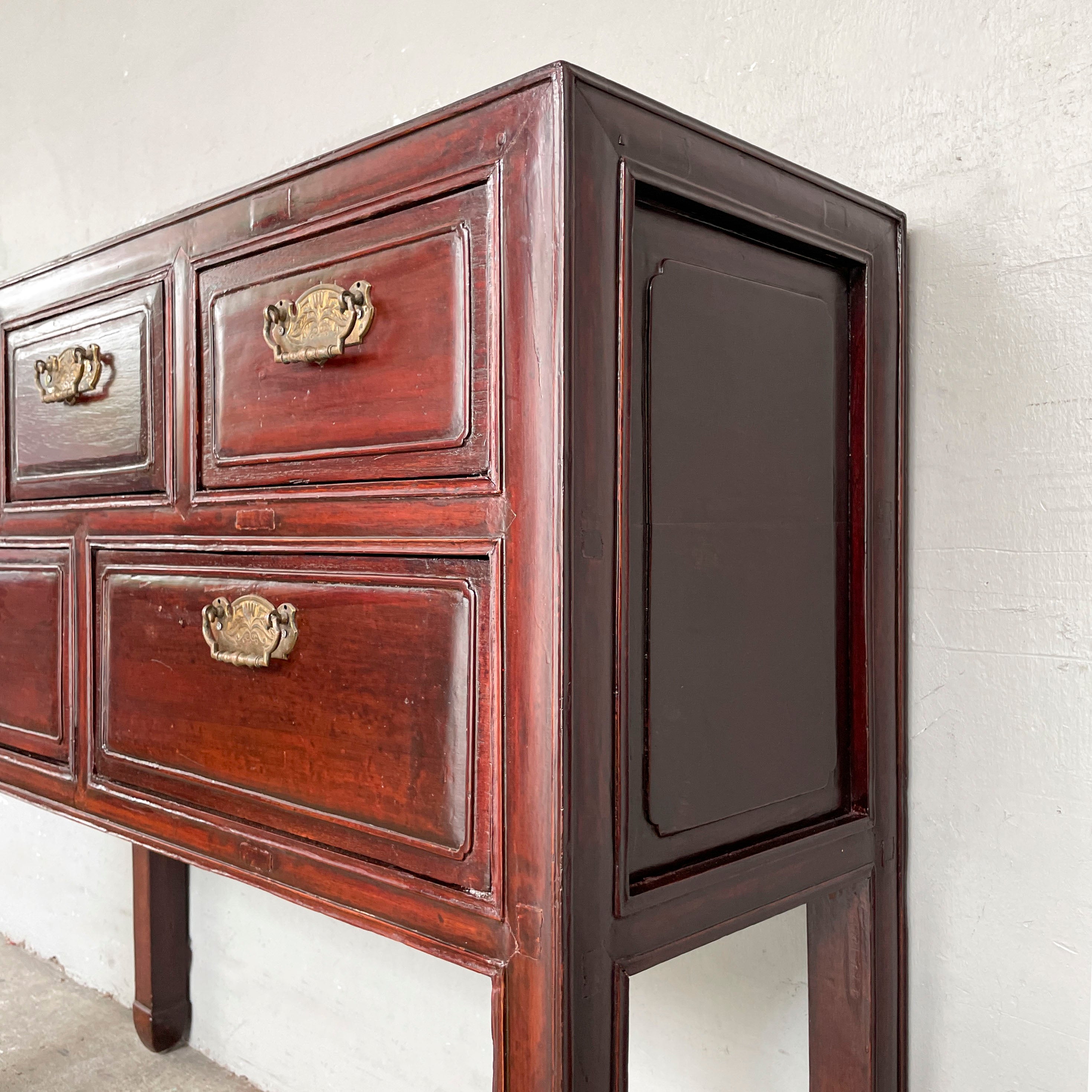 Refurbished Console with Brass Handles