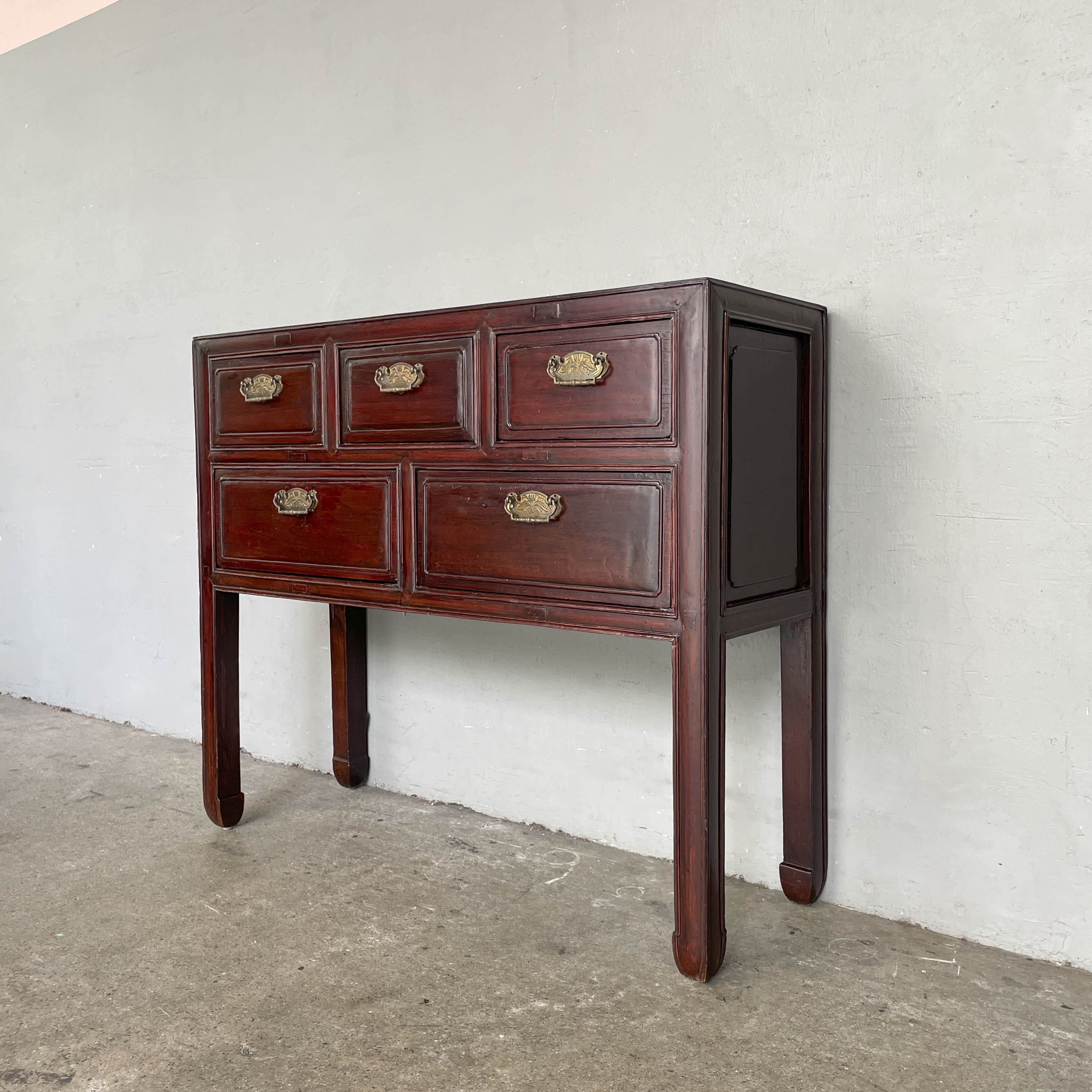Refurbished Console with Brass Handles