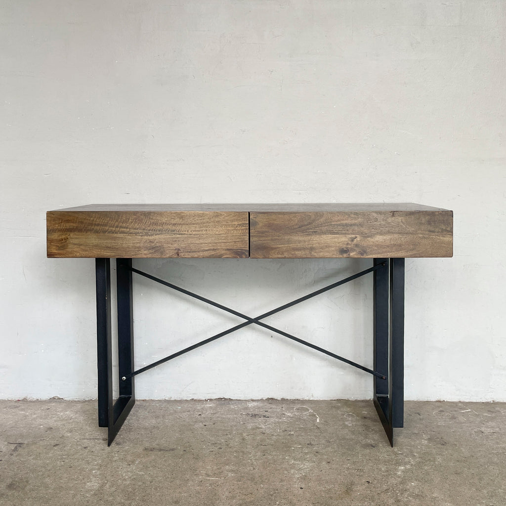 Mango Wood Console with Metal Legs