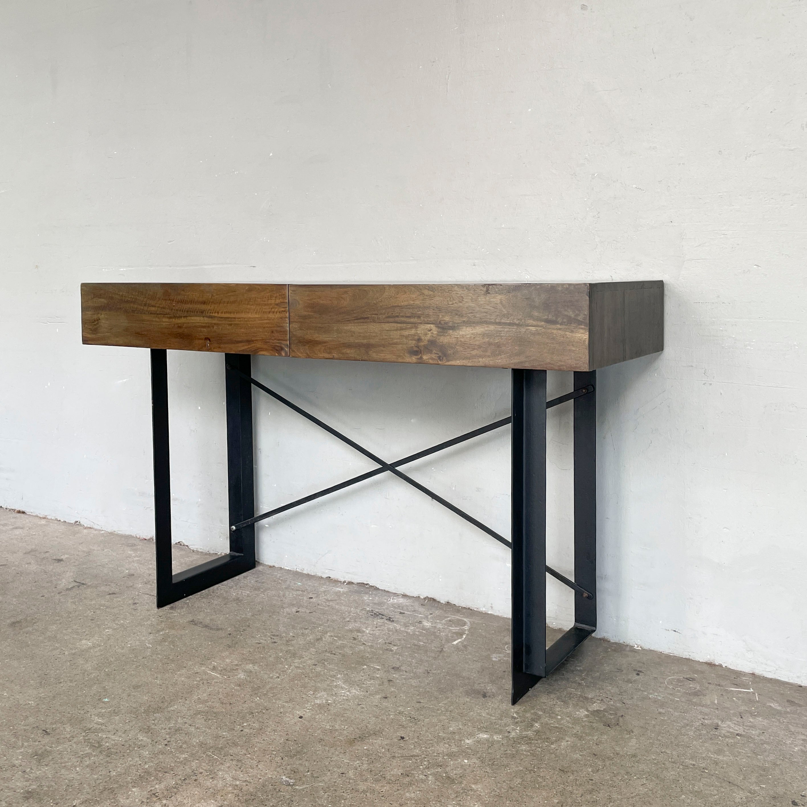 Mango Wood Console with Metal Legs