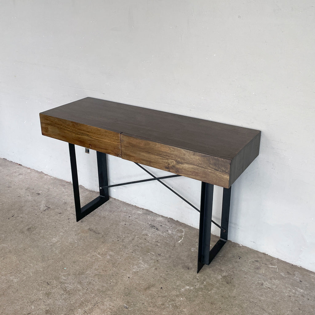 Mango Wood Console with Metal Legs