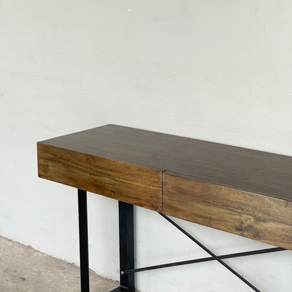 Mango Wood Console with Metal Legs