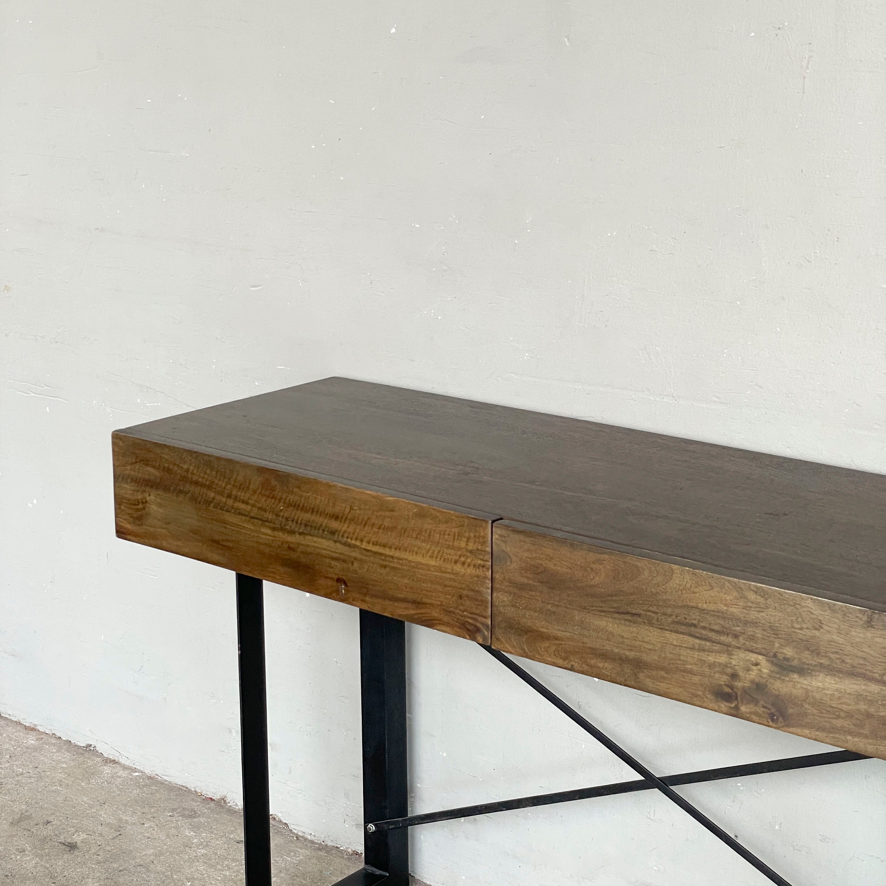 Mango Wood Console with Metal Legs