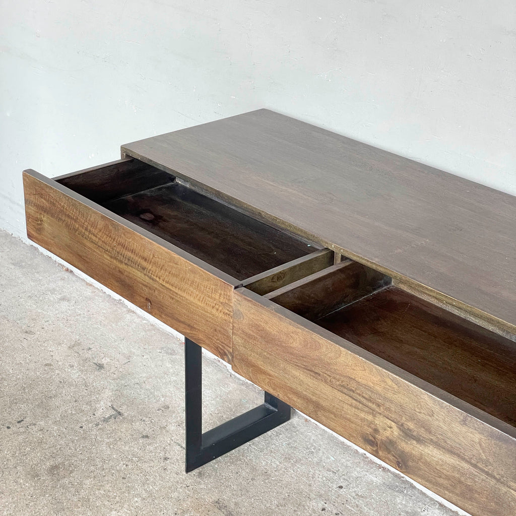 Mango Wood Console with Metal Legs