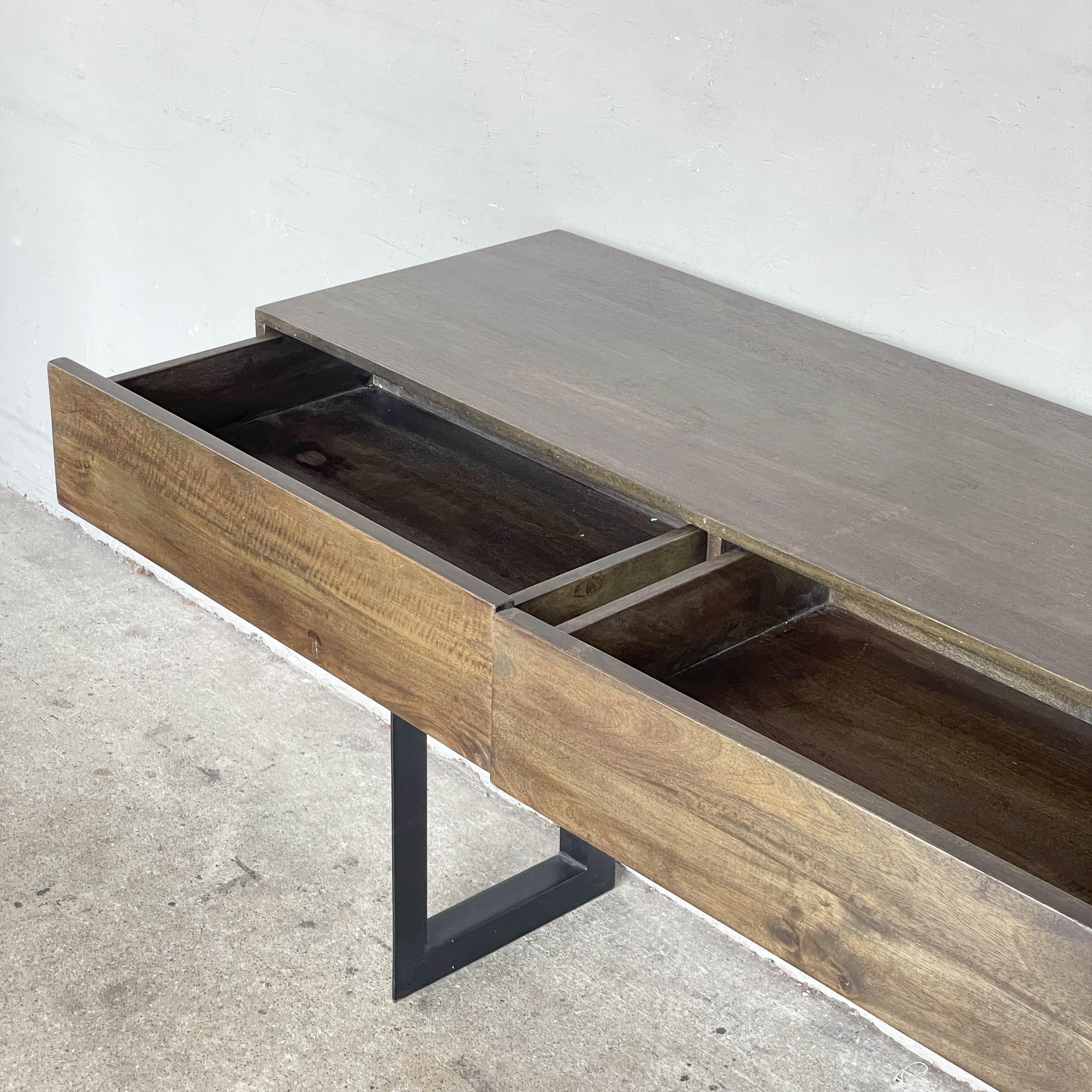 Mango Wood Console with Metal Legs