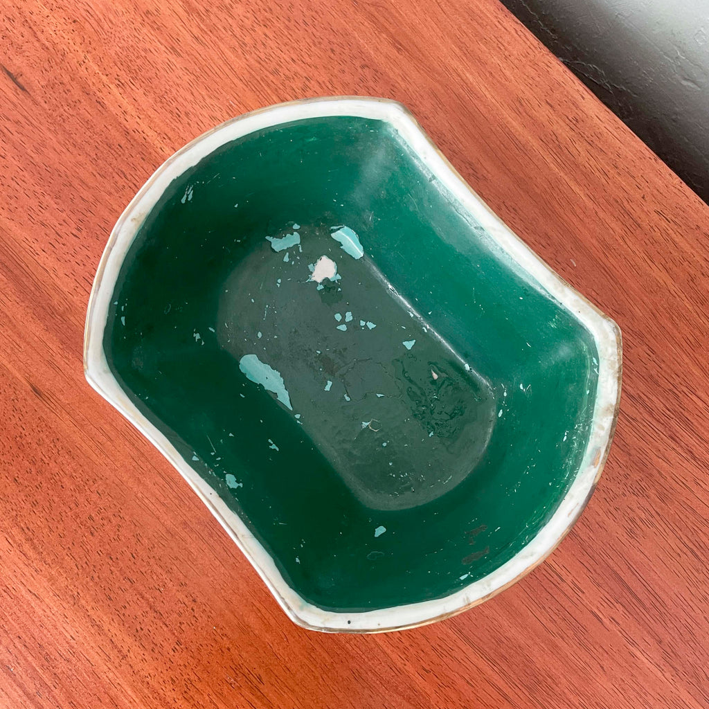 Vintage Chinese Porcelain Footed Dish - Lobed Rectangular