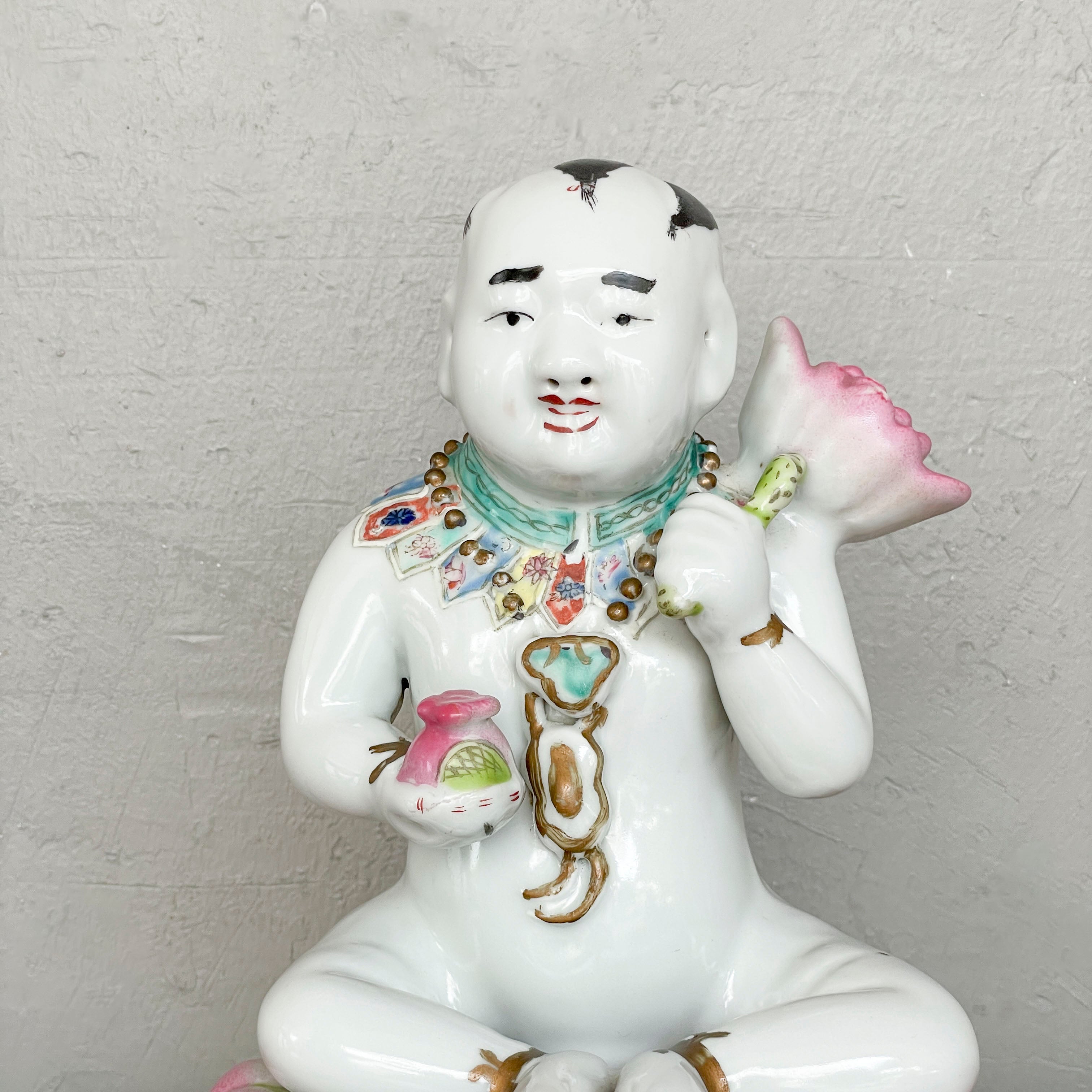 Chinese Porcelain Boy on Lotus
