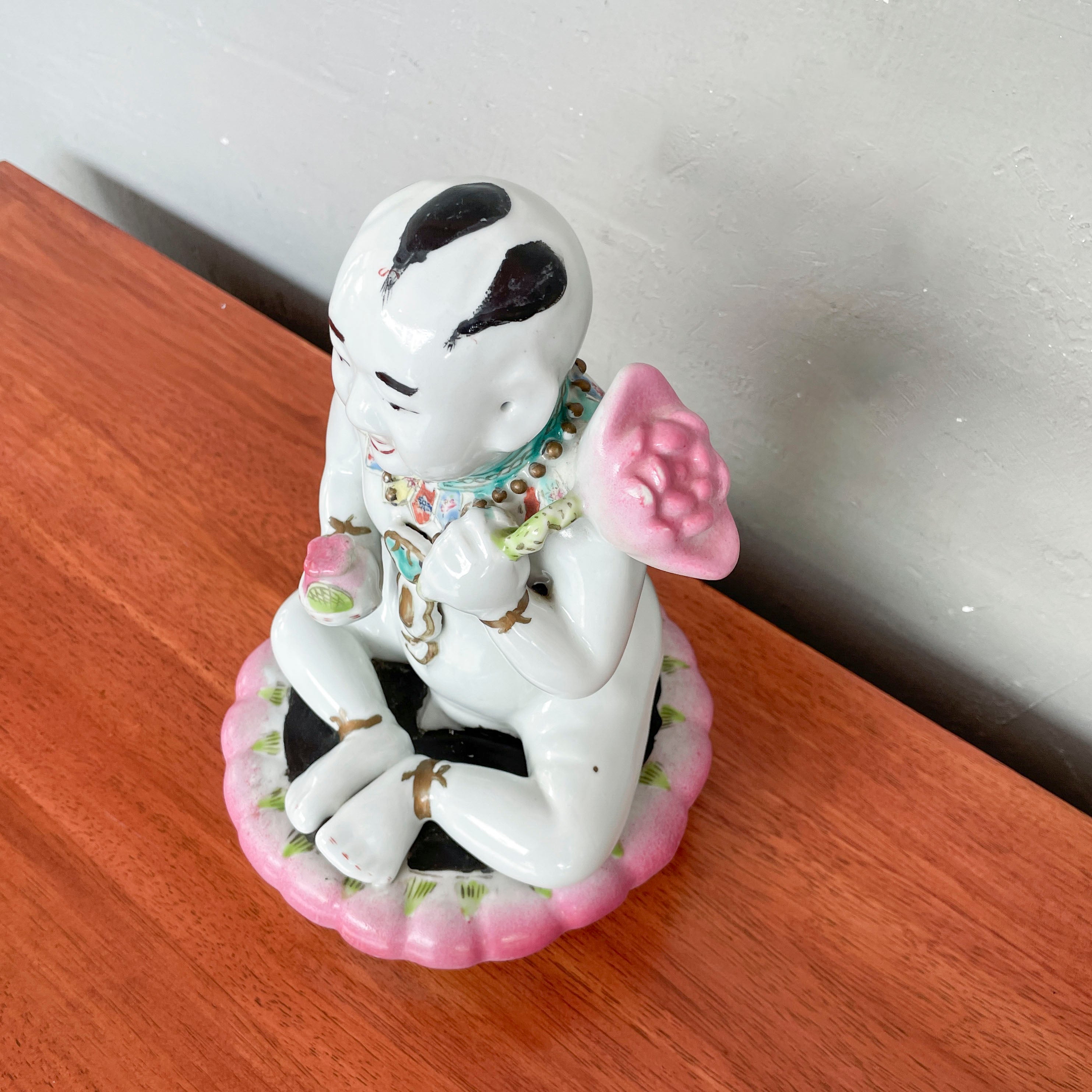 Chinese Porcelain Boy on Lotus